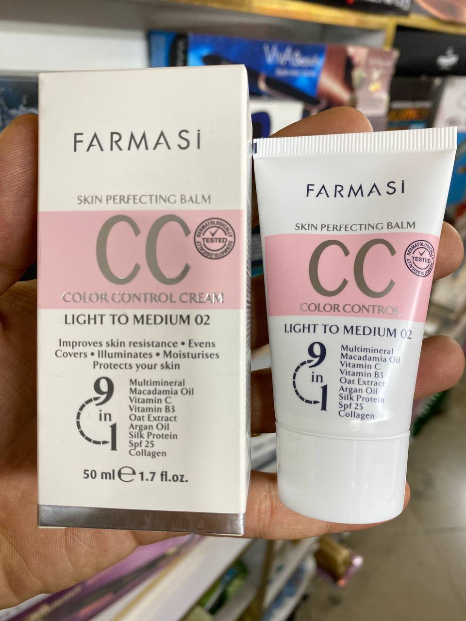 سی سی کرم فارماسی CC CREAM FARMASI (اصل)مناسب انواع پوست حجم ۵۰ میل